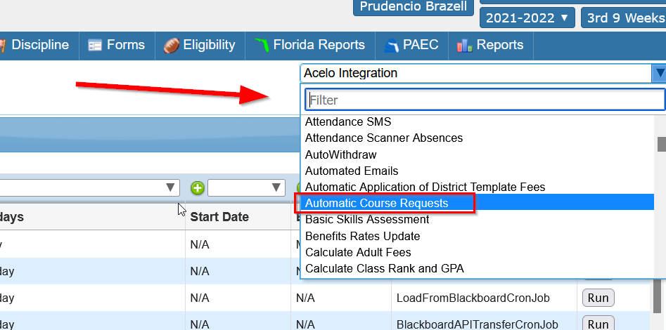 Automatic Course Request – PAEC Help Desk
